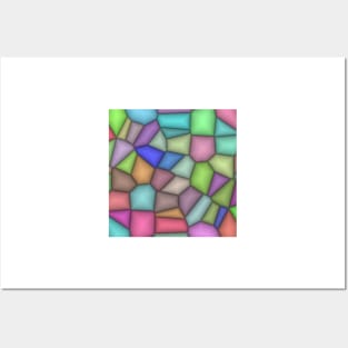 irregular pale pastel coloured mosaic pattern Posters and Art